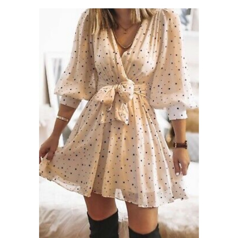 New Zara dot mini dress blogger favorite white lg